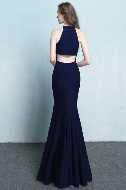 Fabulous Halter Sleeveless Evening Dress Mermaid Long Split Online