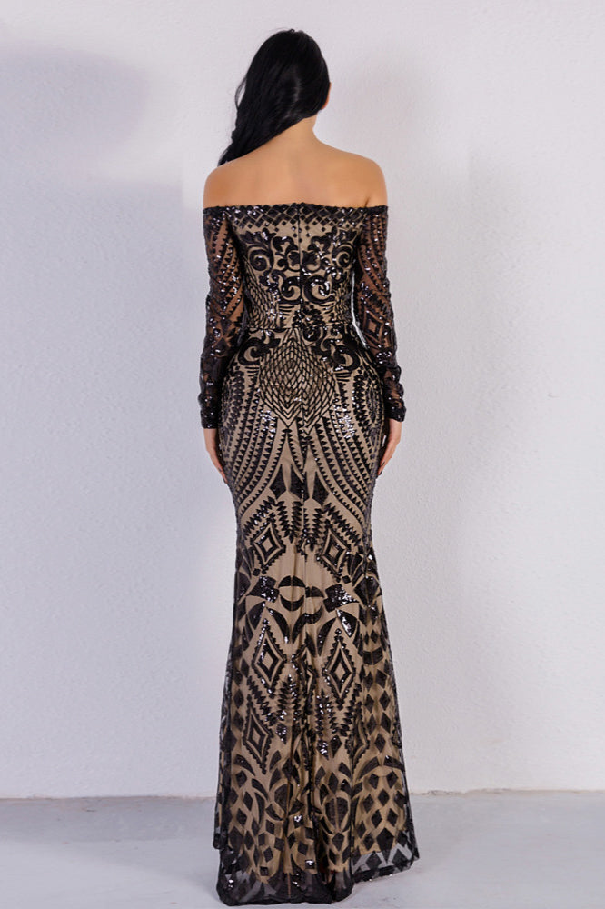 Glamorous Long Sleeve Mermaid Sequins Prom Dress for Your Evening Party