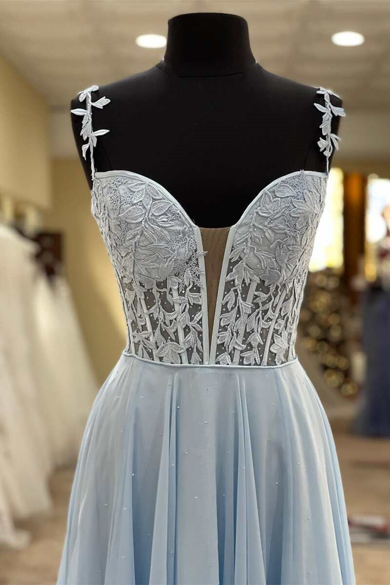 Glamorous Sweetheart Spaghetti-Straps A Line Tulle Evening Dress