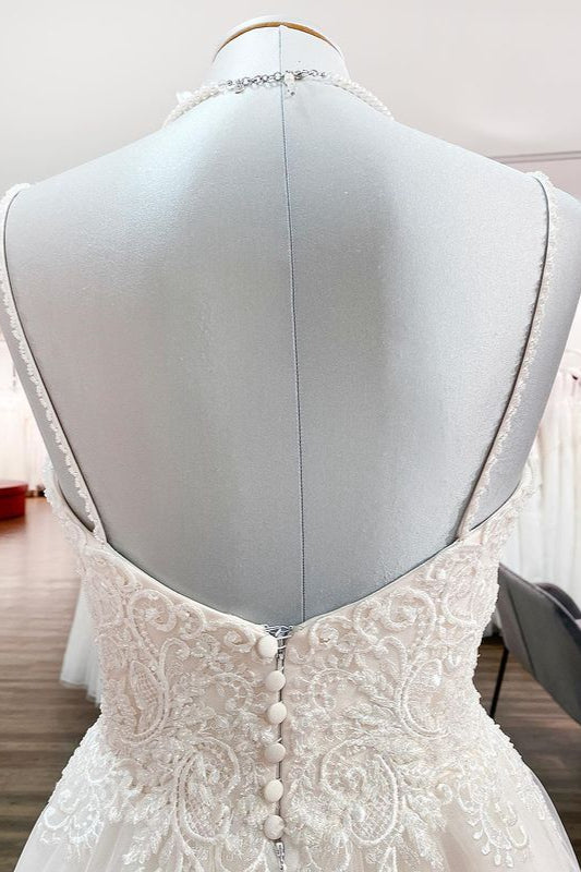 Gorgeous Long A-line Sweetheart Wedding Dress with Tulle Lace