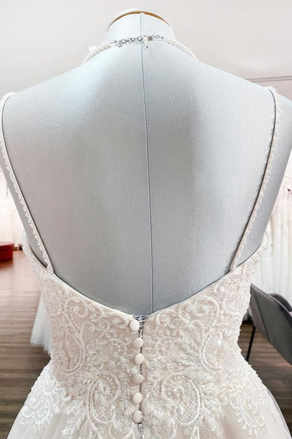 Gorgeous Long A-line Sweetheart Wedding Dress with Tulle Lace