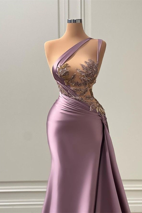 Gorgeous Wisteria Mermaid Prom Dress with Beads for Holiday Parties