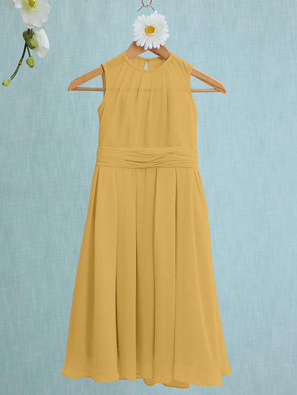 Jewel Sleeveless Knee Length Flower Girl Dress with Tulle