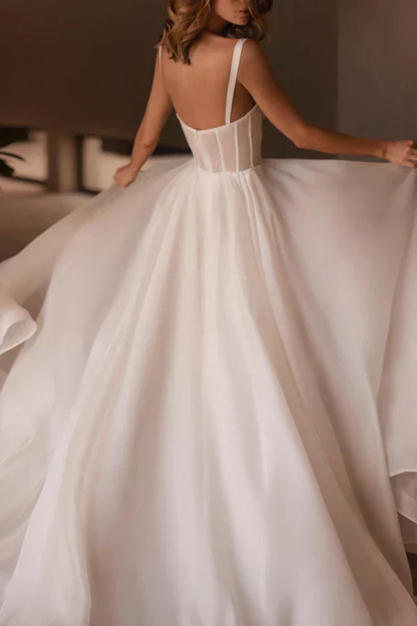 A line Sweetheart Hall casual wedding dress with beaded minimalist bride dress Sexy