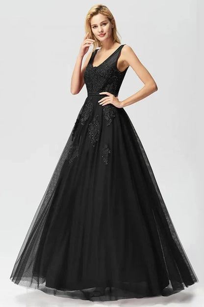 Lace Appliques Sleeveless Long Evening Prom Dress Online