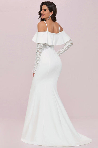 Mermaid Off-the-Shoulder Long Sleeve Lace Wedding Dress