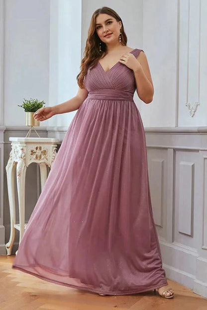 Navy Stunning V-Neck Sleeveless Long Evening Prom Dress