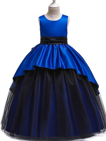 Princess Flower Girl Dress with Tulle and Bow Ruching