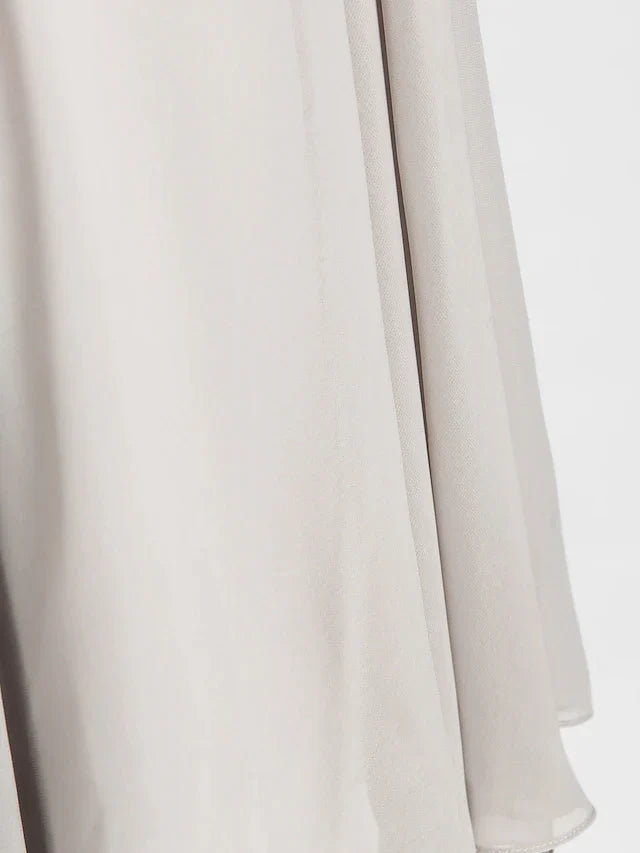 A-Line Mother of the Bride Dress Floral High Low V Neck Asymmetrical Chiffon Lace Short Sleeve with Pleats Flower